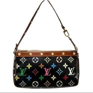 Louis Vuitton Takashi Murakami Pochette Accessoire Black Brown Studded